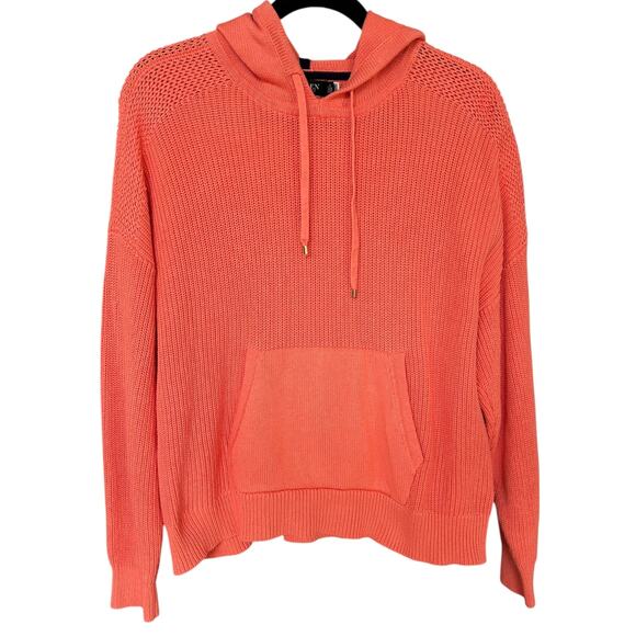 Lauren Ralph Lauren Women's Pink/Peach Combed Cotton Hoodie Sweater Size Large - Picture 2 of 7